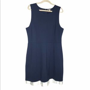 Maison Jules Navy dress with ruffle hem - XXL